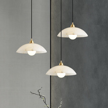 全铜云石吊灯新中式简约餐厅吧台灯设计师创意过道床头灯具