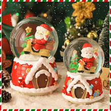 耶诞节日儿童礼物桌面场景布置装饰品摆件老人音乐盒水晶球八音就