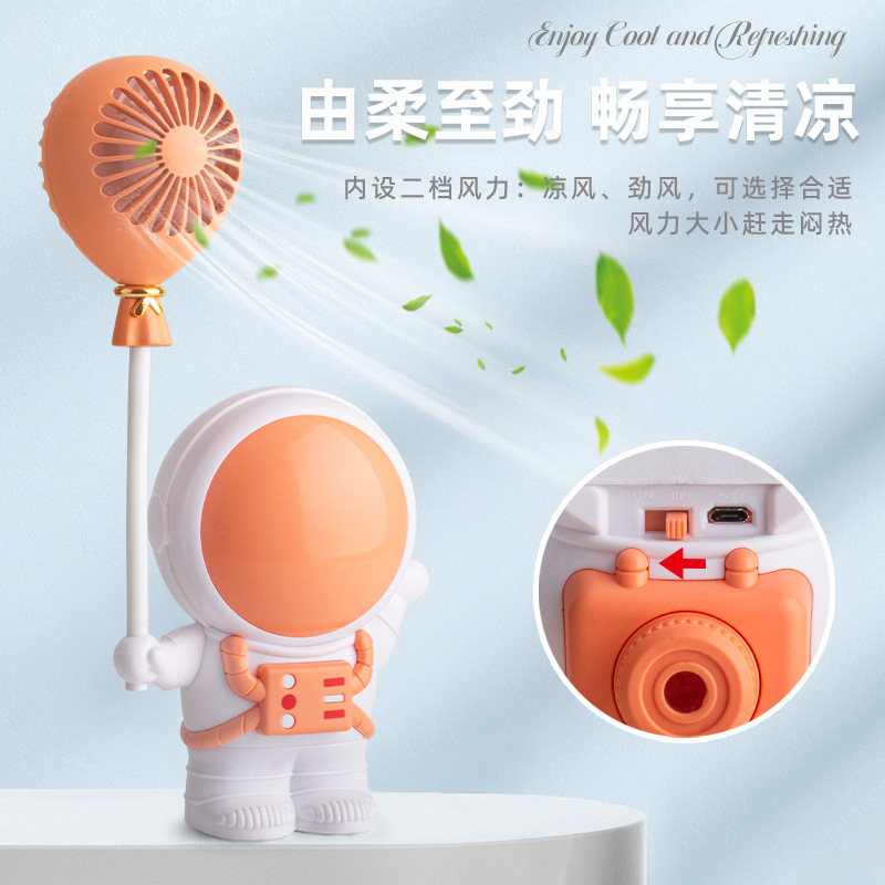 2023 Spaceman Mini Little Fan Usb Charging Student Desktop Portable Hand-Held Electric Fan with Pencil Sharpener