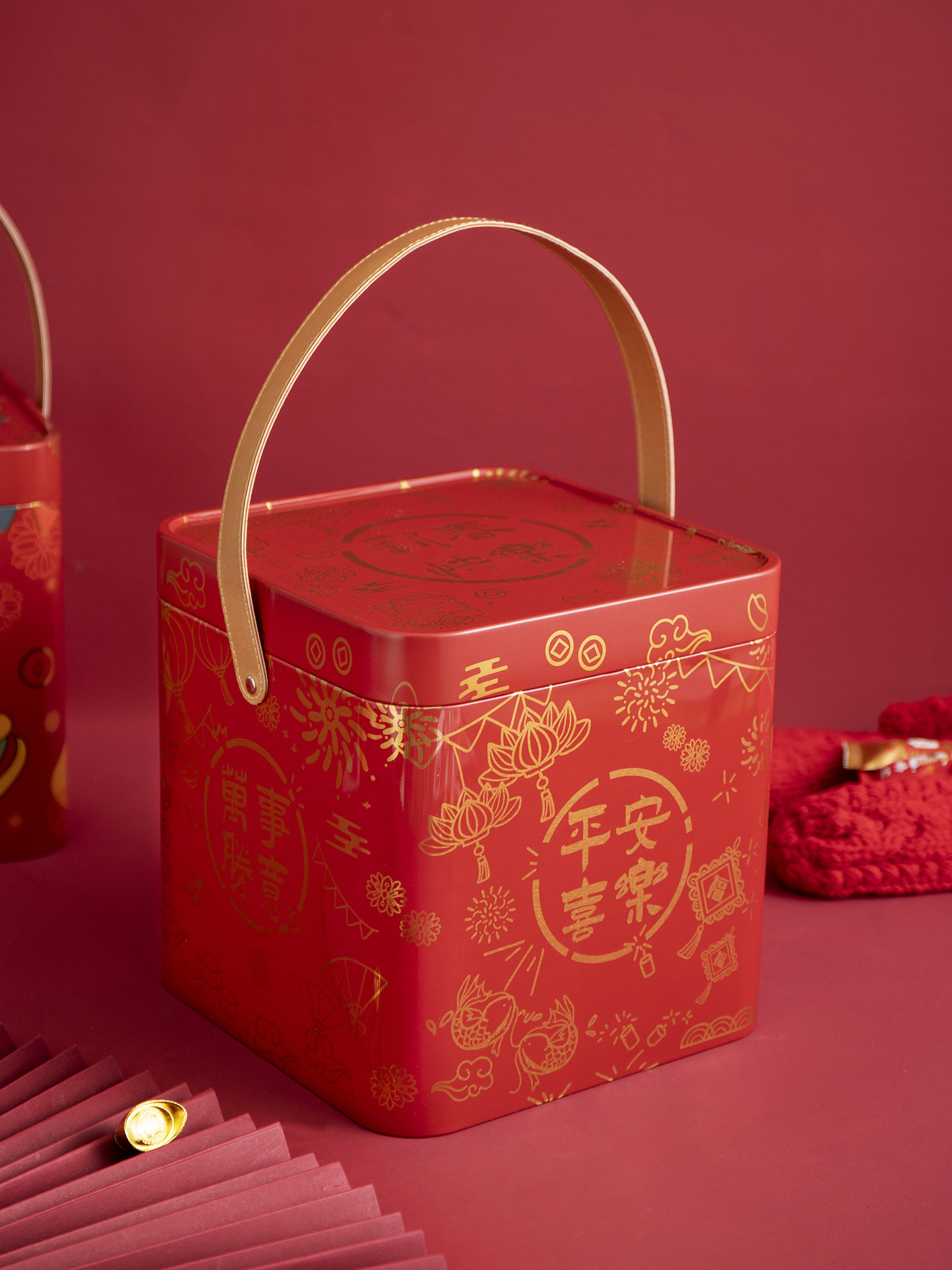 新年超大号礼盒虎年礼盒马口铁盒零食大礼包饼干点心包装盒-阿里巴巴