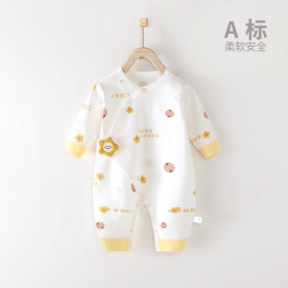 Newborn Baby Rompers Pure Cotton Gown Spring and Autumn Rabbit Year Bunny Boneless Newborn Baby Jumpsuit Baby Clothes