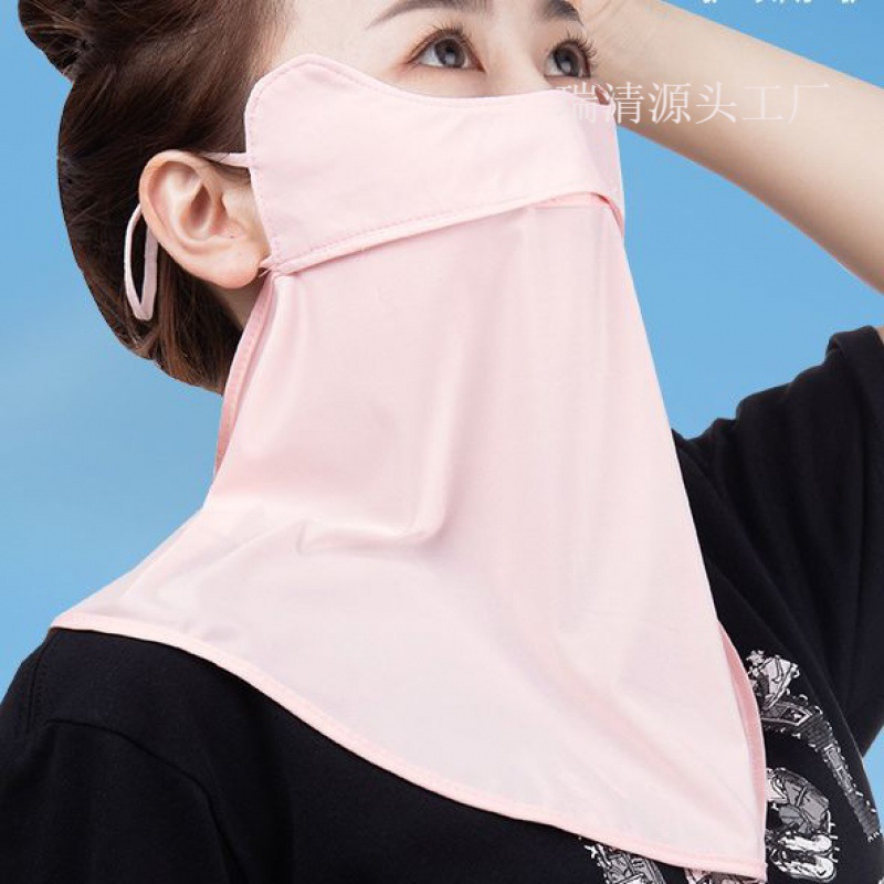 防晒护颈面罩女防紫外线遮全脸口罩开车冰丝保暖防风护眼角脸遮阳