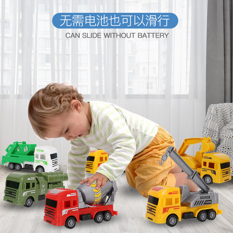 Stall Toy Engineering Vehicle Set Inertia Power Control Car Boy Excavator Fire Truck Military Vehicle Wholesale