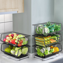 厨房台面蔬菜置物架桌面上储菜篮子灶台菜架子多层放水果蔬收纳筐