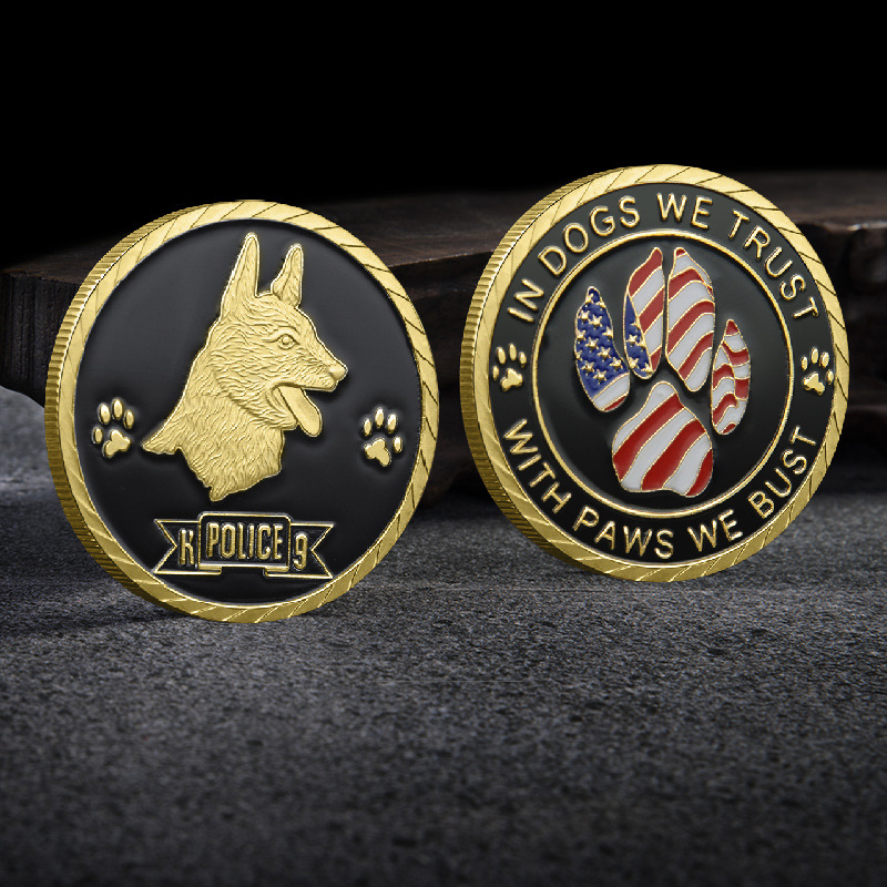 现货美国纪念币 海军陆战队恶魔狗金币 生肖狗硬币 军事金属徽章