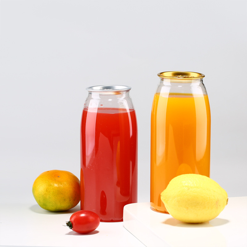 一次性易拉罐塑料瓶鲜榨果汁饮料瓶pet冷饮奶茶杯外卖塑料瓶密封