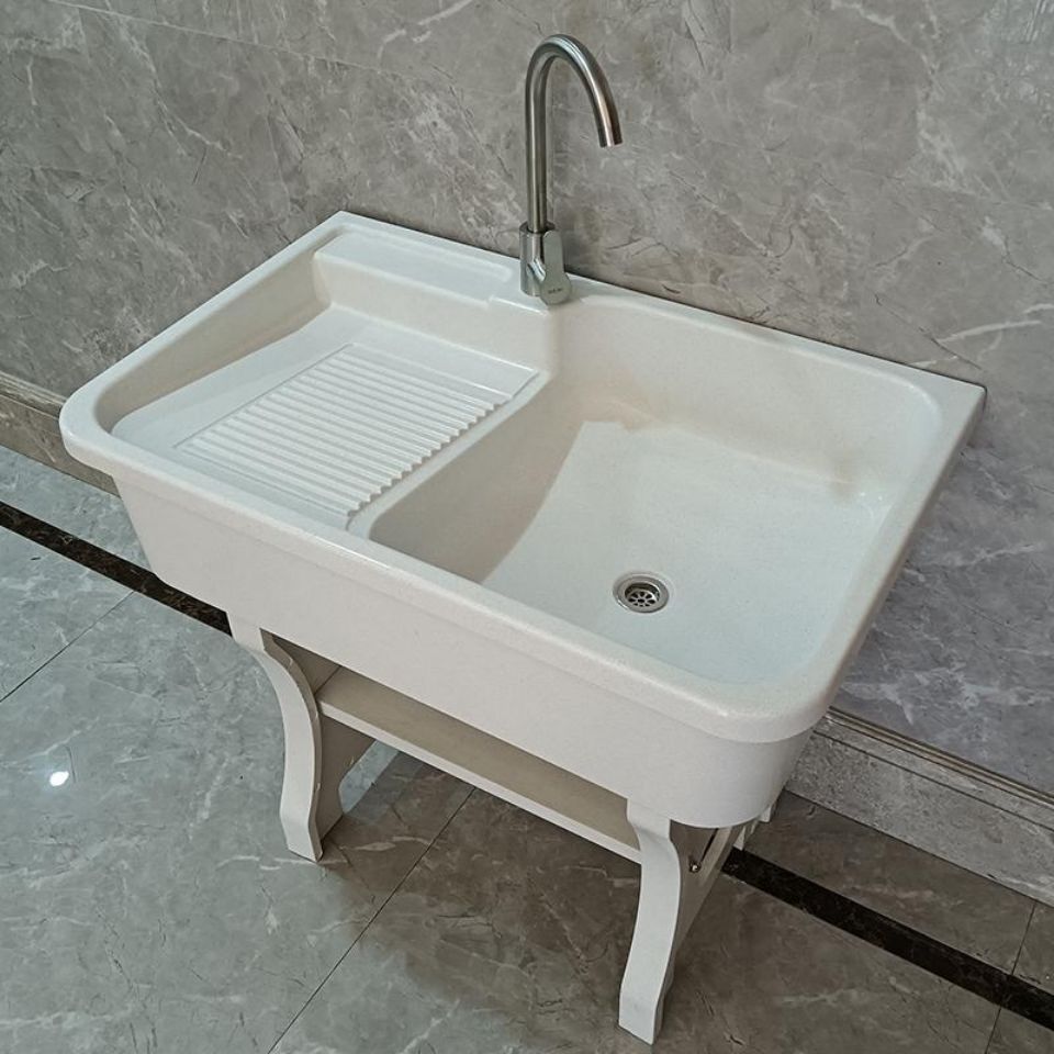 阳台石英石洗衣池带搓板石头洗衣池大理石一体水池水槽洗衣池台盆