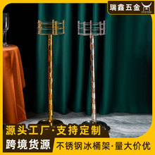 跨境热卖欧式加厚不锈钢冰桶架立式红酒香槟架户外花盆花瓶展示架