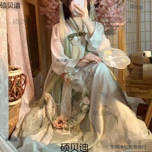 汉服批发花开半夏女唐制齐胸襦裙白菜印花日常春夏款