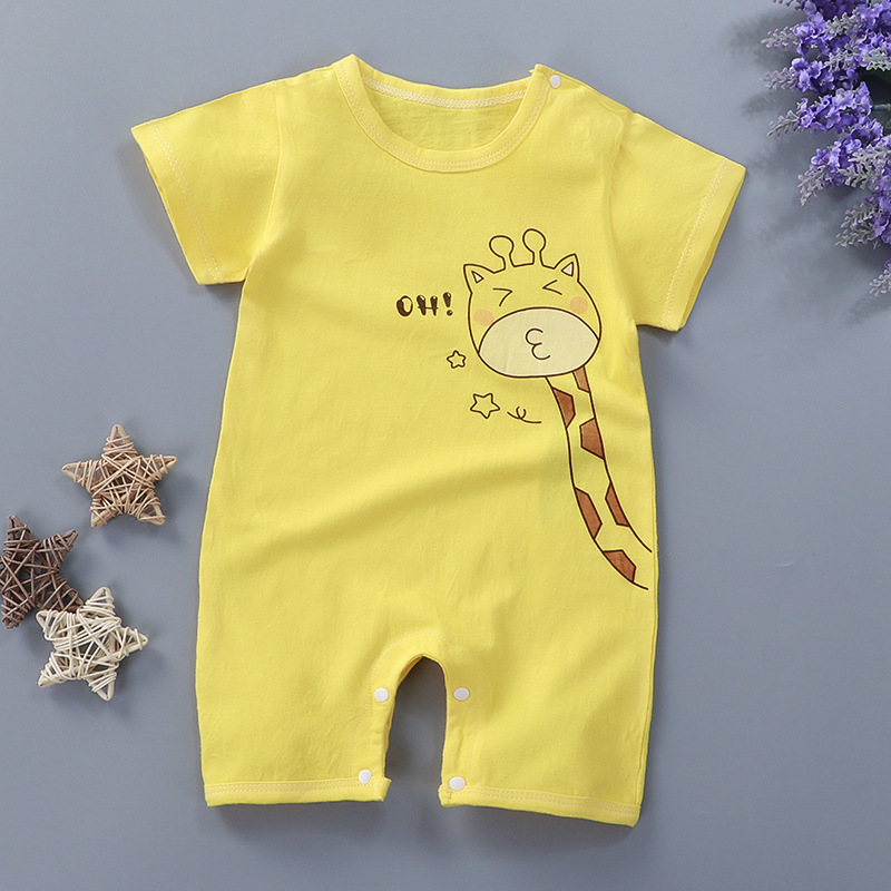 Baby Jumpsuit Romper Cotton Summer Clothing Baby Clothes Children's Short-Sleeved Newborn Jumpsuit Children's Clothing