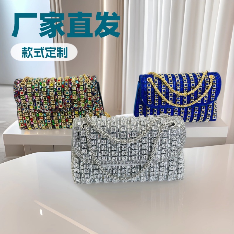 跨境亚马逊新款宝石晚宴包钻石晚宴包女士晚宴包欧美手提包