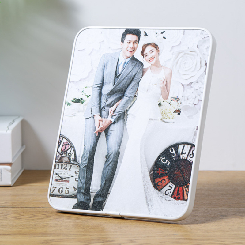 多色含照片大韩园角包边拉菲水晶摆台相框 横竖可挂墙摆放相框