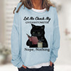 Europe and America Black Cat english pattern Sweater Amazon wish Hot models Cross border T-shirts Long sleeve Socket jacket