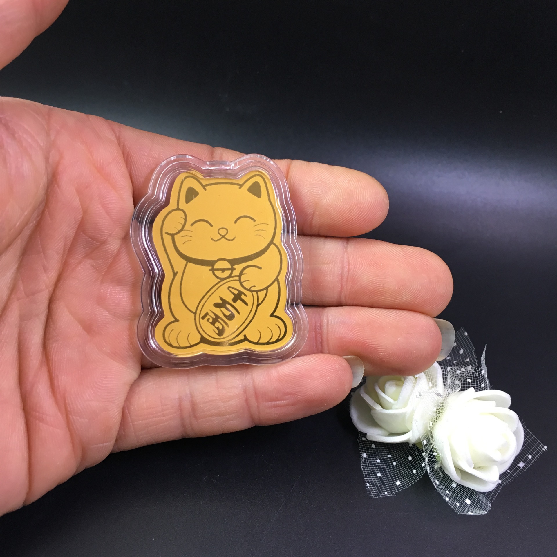 生肖牛2021年福牛招财猫手机贴金贴拜年附身单符直播保险会销礼品