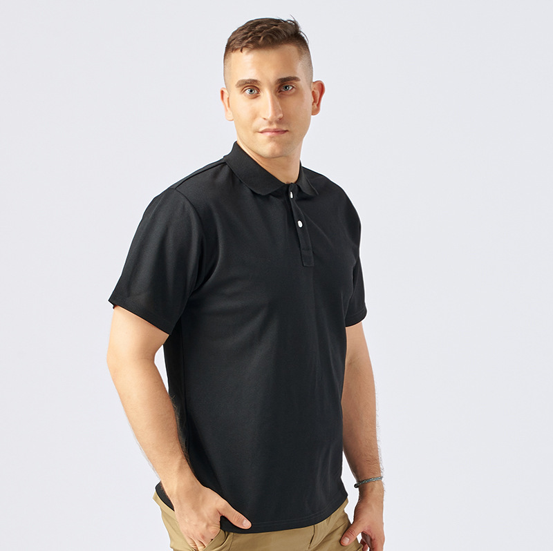 GRS Certified Custom RPET Men's Lapel T-shirt Environmentally Friendly Recycled Short-Sleeved Polo Shirt Corporate Advertising Cultural Shirt