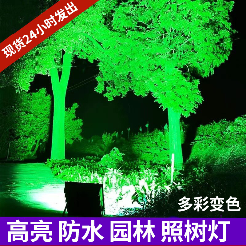 七彩变色led投光灯户外防水园林景观射灯照树灯庭院绿化射树灯