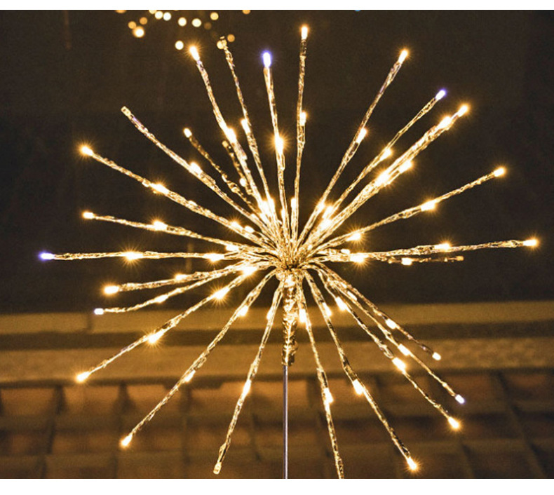 文艺小彩灯led圣诞节日装饰灯 金色闪炮烟花庭院花园烟花灯