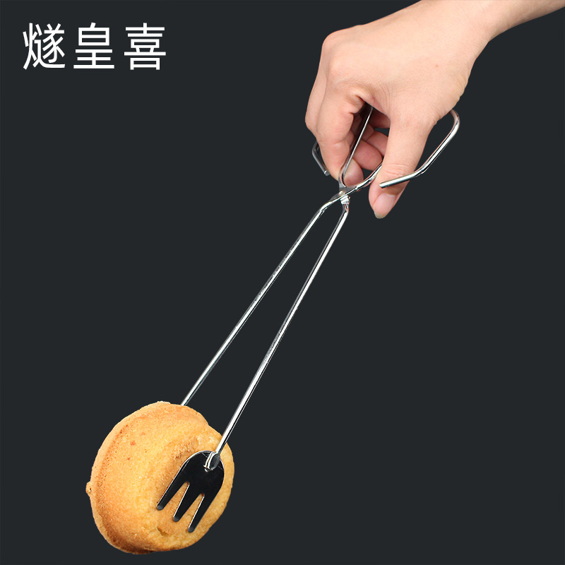 铁丝镀铬食品钳12寸食品夹子面包夹食物夹多规格烧烤碳夹子批发