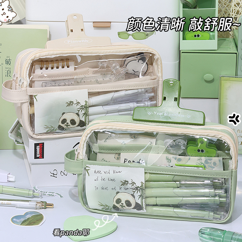 five-layer large capacity transparent pencil case girl cute new junior high school student pencil box primary school student high school student stationery case