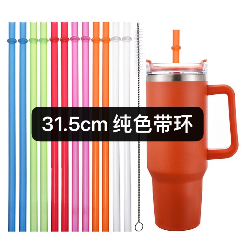 in stock supply thick hard plastic tube amazon color band straw solid color with buckle reusable