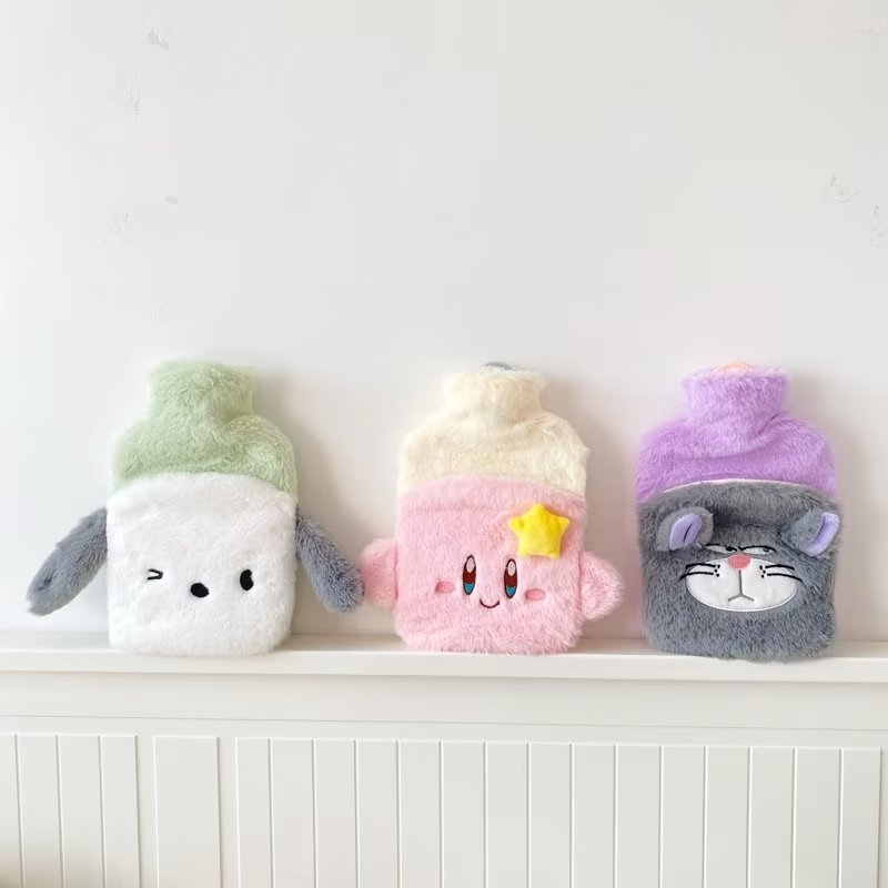 Cute Cartoon Kabi Water Injection Rubber Plush Hand Hot Water Bag Explosion-Proof Hot Compress Warm Belly Flush Hot-Water Bag
