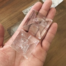 天然白水晶金字塔摆件透明水晶消磁四面埃及塔家居客厅手工打磨