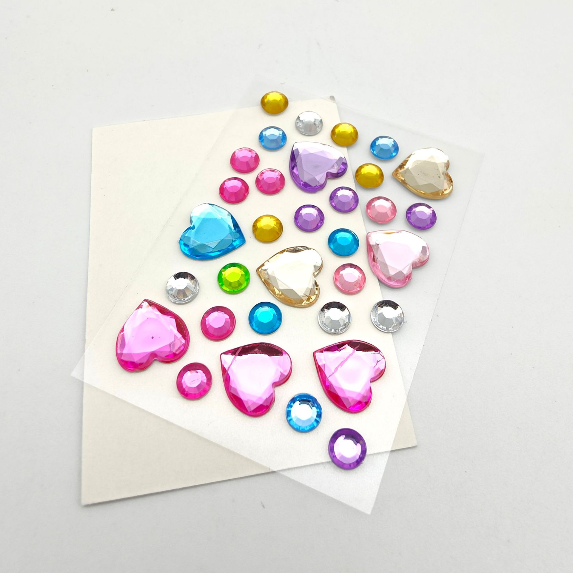 Cross-Border Wholesale Colorful Diamond Sticker Accessories Starry Mobile Shell Diamond Diamond Sticker Paper Children DIY Diamond Sticker Love Diamond Sticker