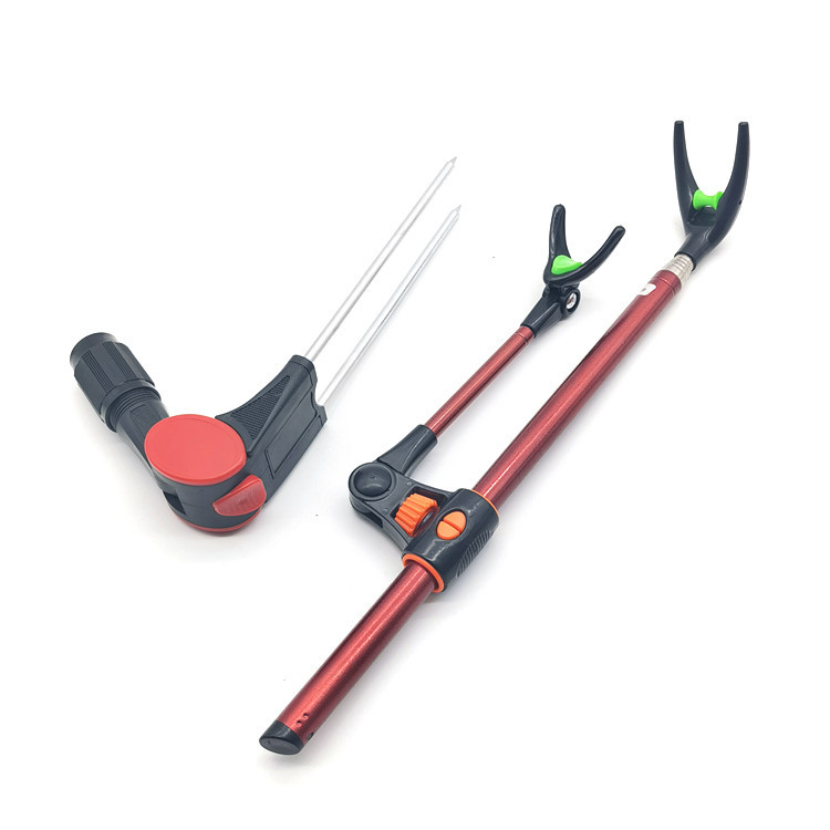 不锈钢加粗鱼竿炮台支架 两用钓鱼彩色支架渔具用品批发杆架地插