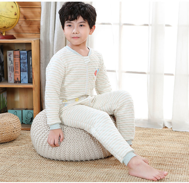 秋冬连体衣棉大童保暖儿童防着凉睡衣男女童夹棉家居服长袖