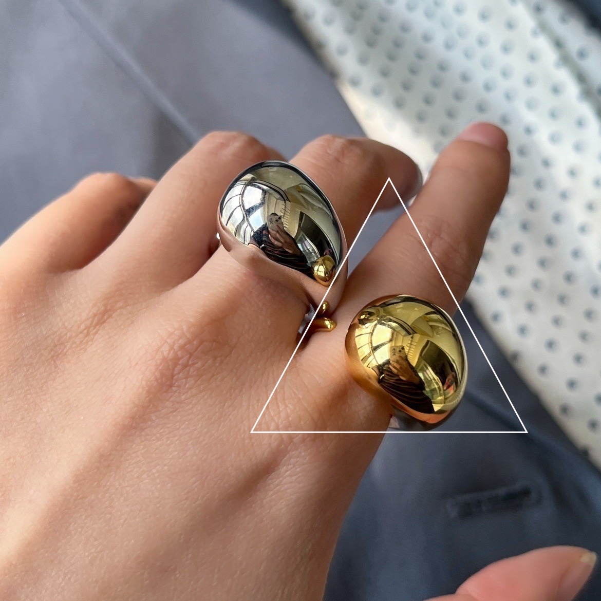 Personalized Water Drop Ring Female European and American Style High Profile Fashion Creative S925 Silver Opening Ring Ins Niche Index Finger Ring