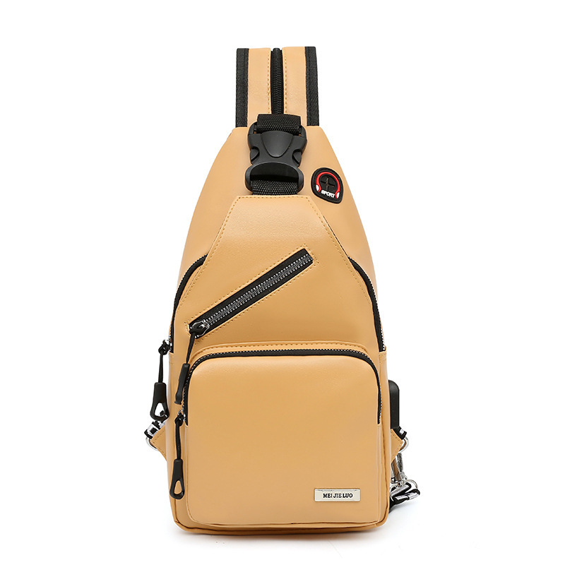 New Polyester Small Messenger Bag Men's USB Charging Backpack Shoulder Chest Bag Waterproof Travel Backpack Small Backpack for Women