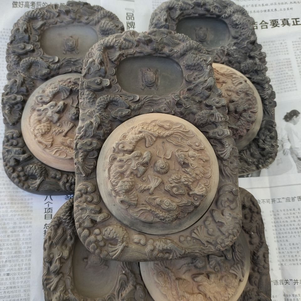 山西澄泥砚砚台四大名砚文房四宝笔墨纸砚带盖送礼练字画画-阿里巴巴