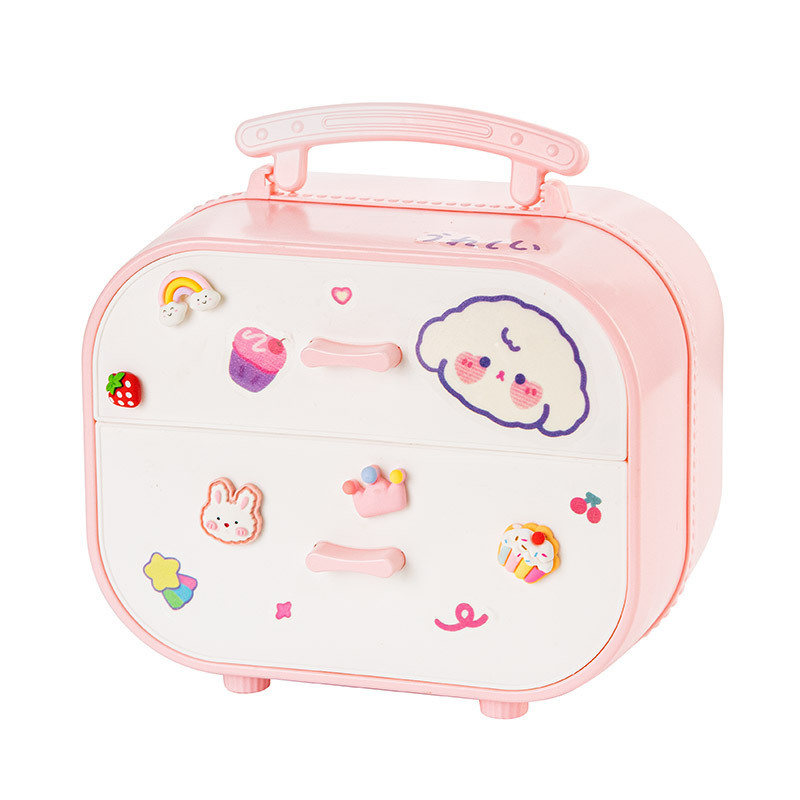 New Accessories Storage Box Jewelry Desktop Cosmetic Case Dormitory Girl Student Drawer Desk Stationery Box