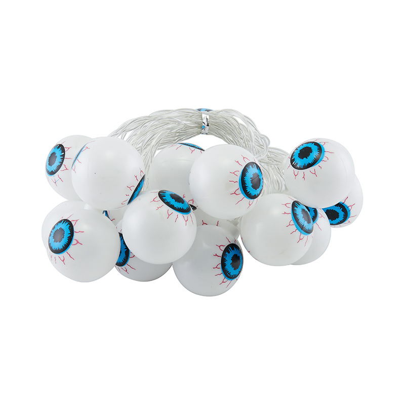 Amazon Cross-Border New Arrival Halloween Funny Thriller Eyeballs Led Ghost Festival Lighting Chain Holiday Decorative Lights Colored Lights