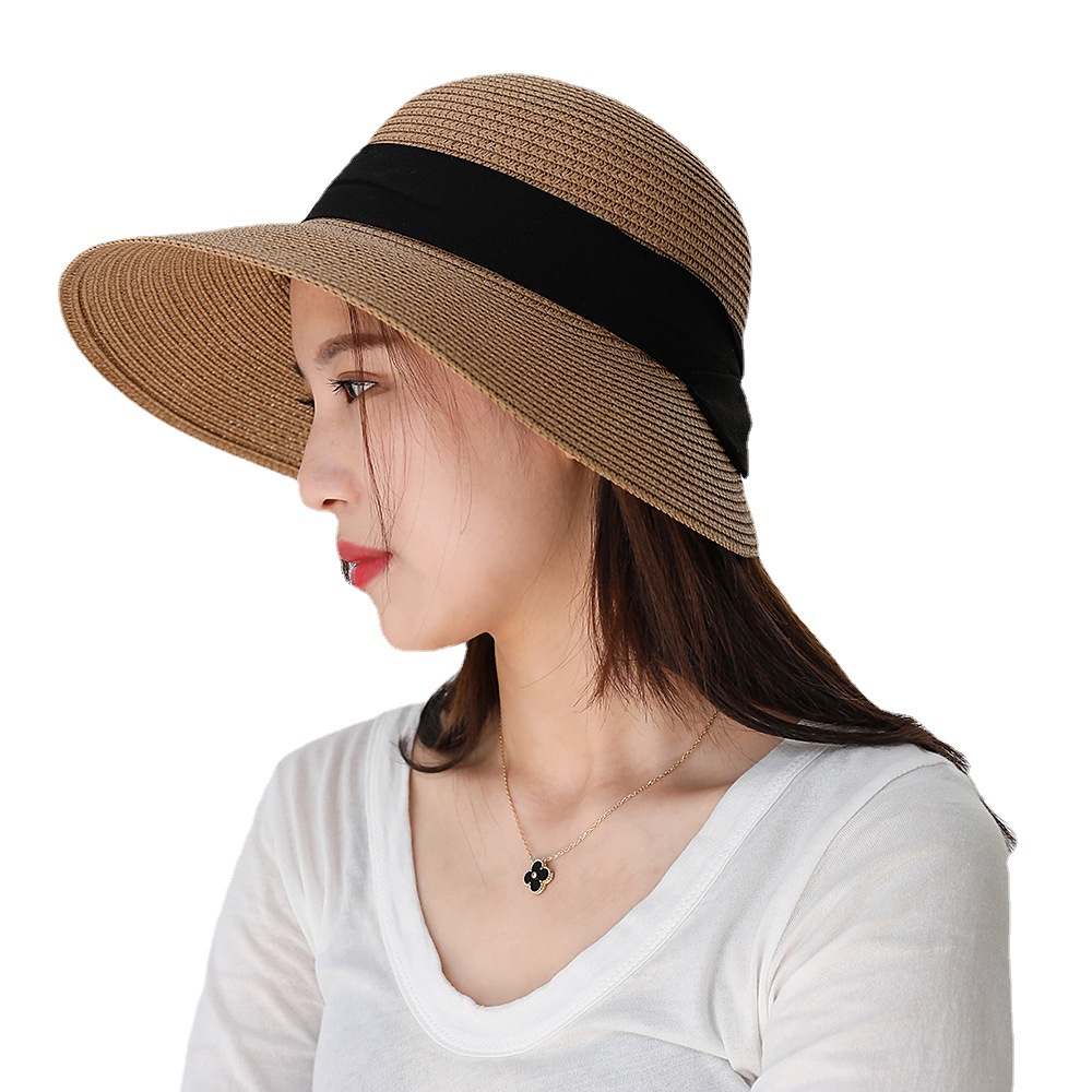 Straw Hat Spring and Summer New Leisure Play Beach Hat Woven Women's Korean Sun Hat Outdoor Sun-Shade Sun Protection Hat