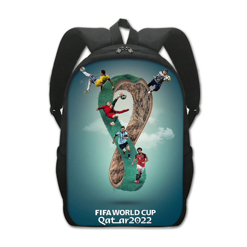 2022 New Qatar World Cup Primary School Student Schoolbag Polyester Creative Comfortable Backpack Children's Computer Bag