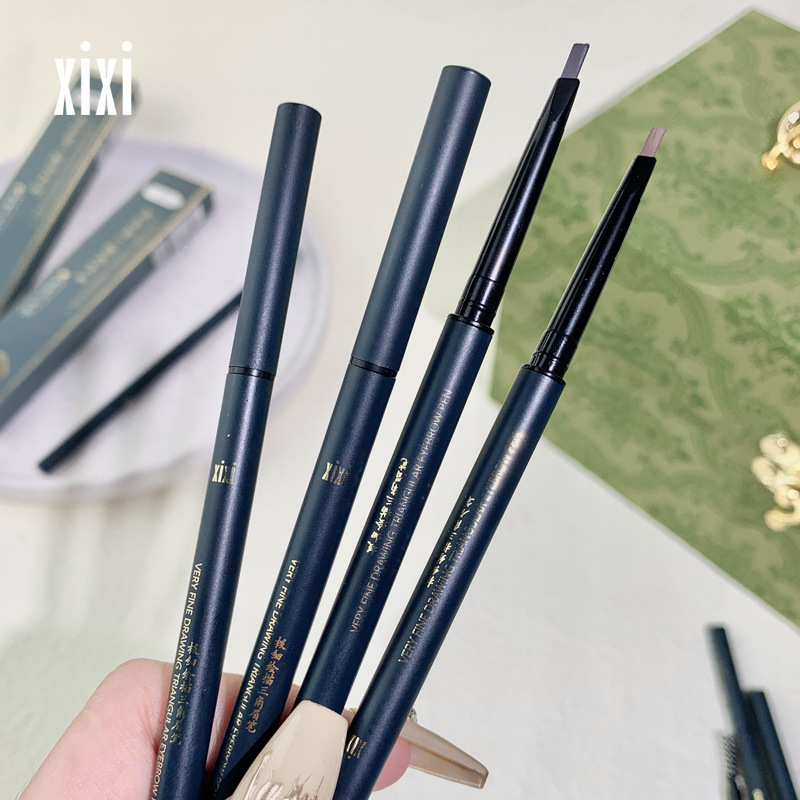 Xixi Fine Pen Drawing Triangle Eyebrow Pencil Waterproof and Durable Non-Marking Not Smudge Eyebrow Chalk Female Fine Head Beginner