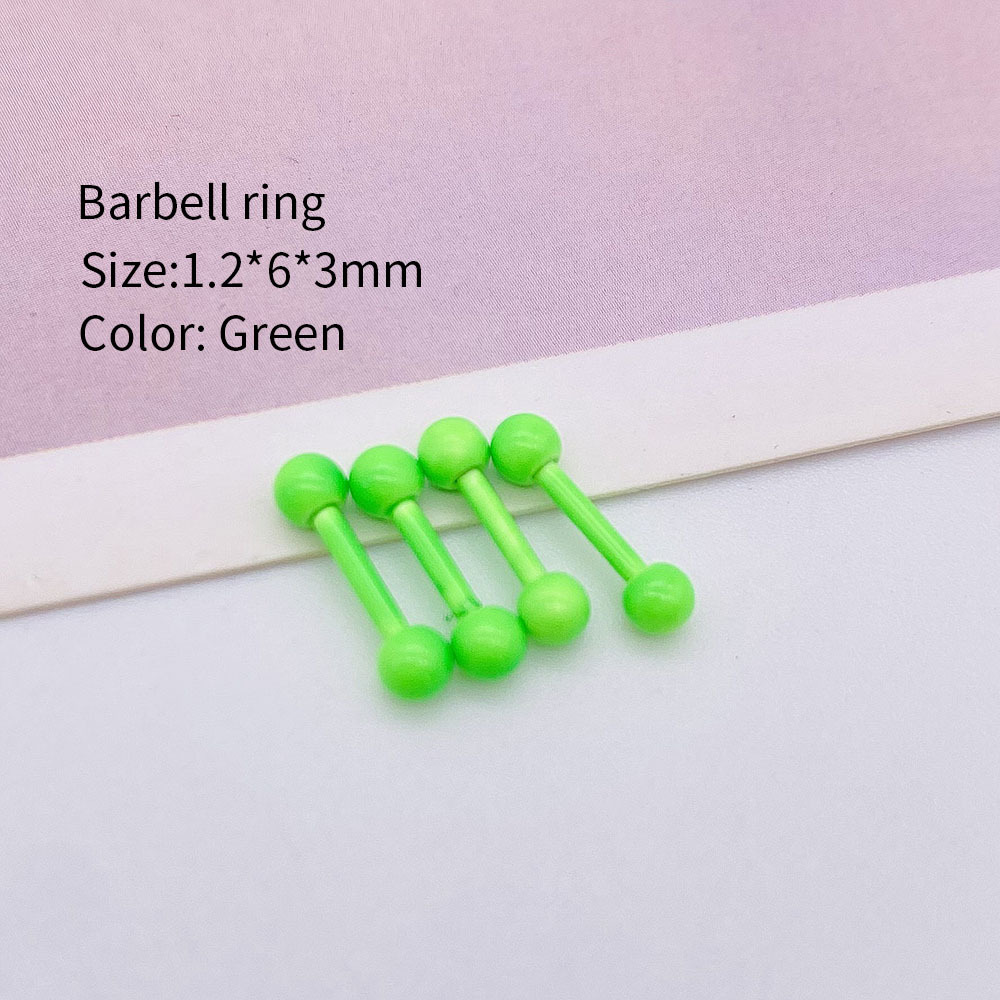 Cross-Border Hot Sale Paint Ear Bone Stud Multi-Color Stainless Steel Barbell Stud Earrings Body Piercing Jewelry