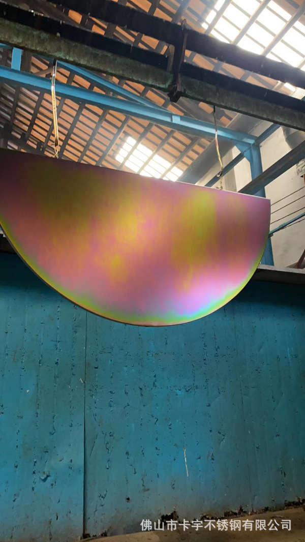 0成交280张厂家渐变不锈钢板幻彩镀锌铁板着色做旧直批 金属制品七彩