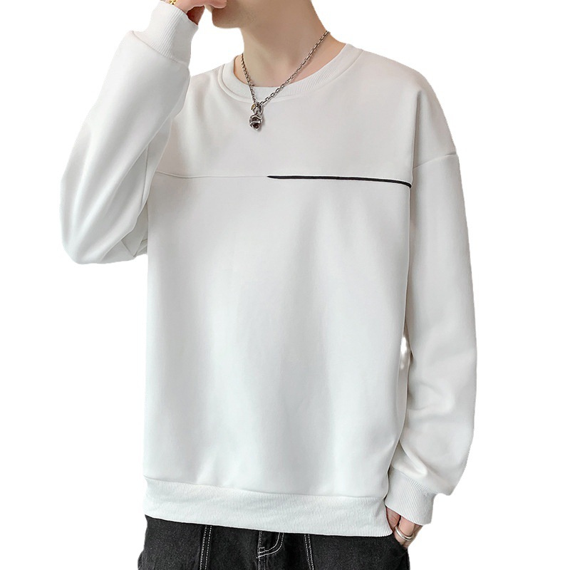 Fall 2023 New Men's Sweater Casual Fashion All-Matching Youth Handsome Long Sleeve T-shirt round Neck Men's Sweater