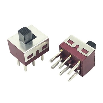 ss22d10大电流拨动开关6脚立式红色3a电器红色拨动开关