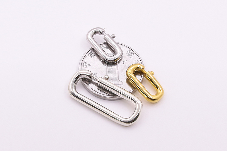 s925纯银方形圆环弹簧扣diy项链手链万能连接扣回形扣长方扣子