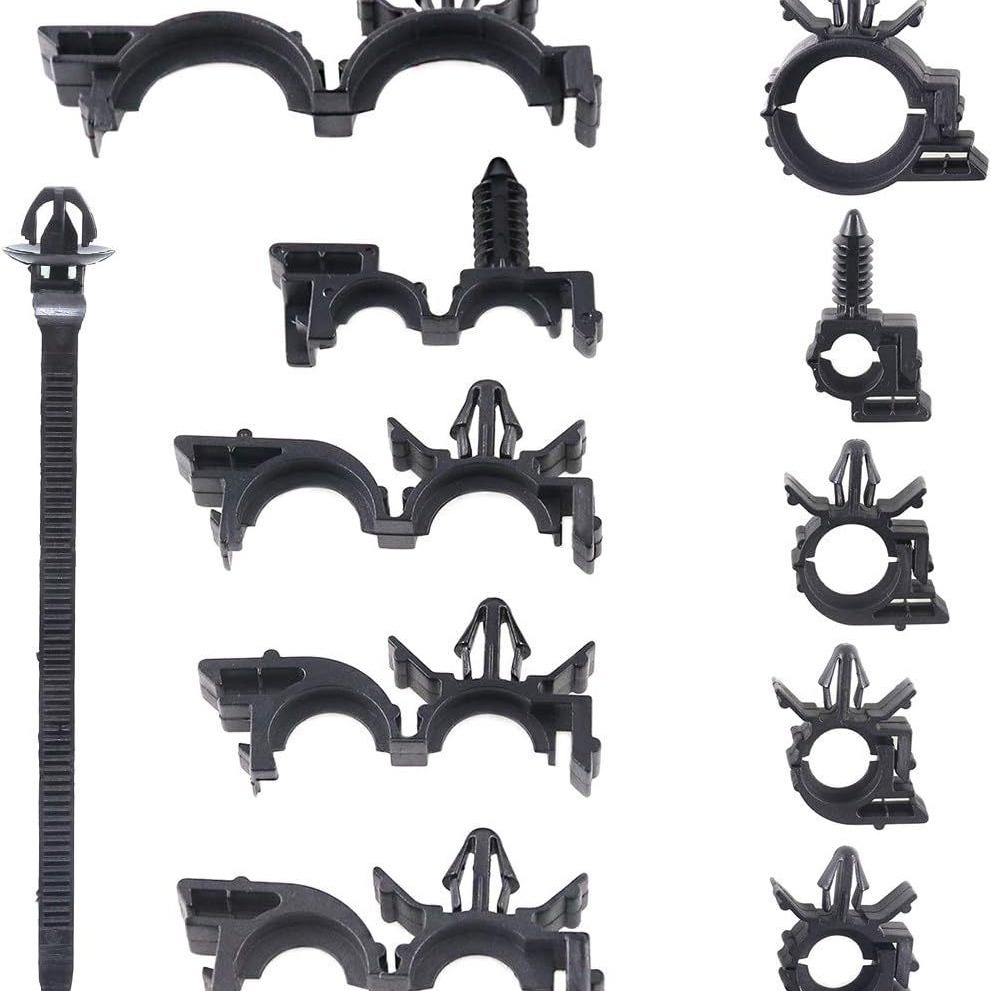 56pcs盒装 适用于汽车车身线束固定塑料卡扣 尼龙卡 捆绑线束带