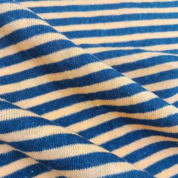 针织面料麻棉彩条汗布130g轻薄气t恤睡衣 男女装上衣通用面料