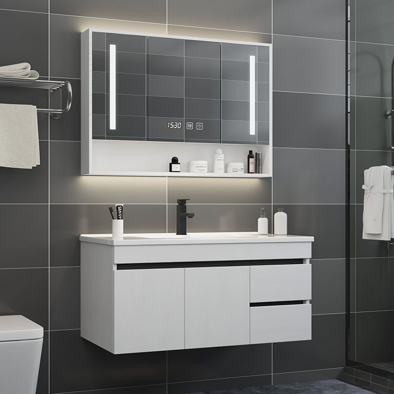 北欧实木浴室柜组合现代简约洗脸洗手台盆小户型卫生间洗漱台镜柜