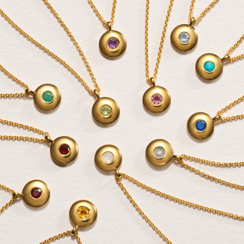 不锈钢独立站十二生辰石项链ins热销12诞生石锆石项饰月份石女士