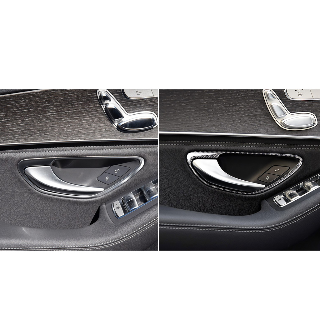 适用奔驰w205c200l glc260 200车门内拉手c级c180l碳纤维内饰改装