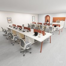职员办公桌椅组合简约现代四人46卡座员工位办公室屏风工位电脑桌