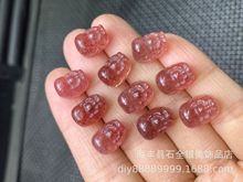 厂家直销天然草莓晶貔貅吊坠 颜色鲜红 貔貅草莓晶各种diy小配件
