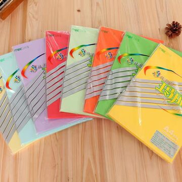 玛丽a4纸彩色打印复印纸彩纸100张70g80g办公用纸学生粉红色黄绿